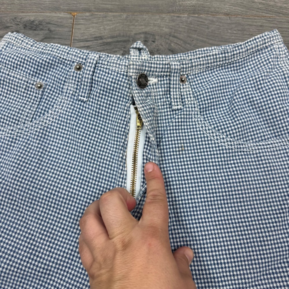 Vintage Route 66 Womens Blue Gingham High Waisted Carpenter Shorts Size 9/10 - Picture 3 of 10